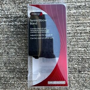 BCG Tennis Elbow Band Brace Neoprene Adjustable One Size Fits Most Black